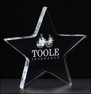Star Shaped Clear Engravable Acrylic Paperweight