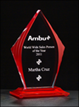 Flame Series Red Acrylic Engraved Award