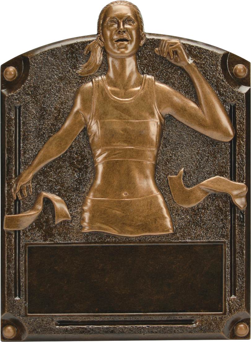 Engravable Personalized Female Track Legends Resin Trophy