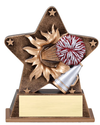 Persnalized Cheerleading Starburst Resin Trophy