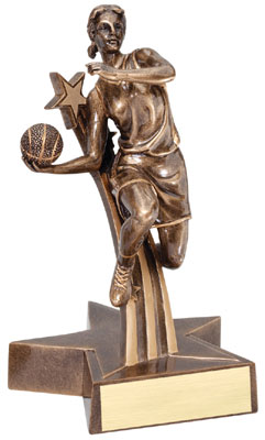 Personalized Girls Basketball Superstar Resin Trophy