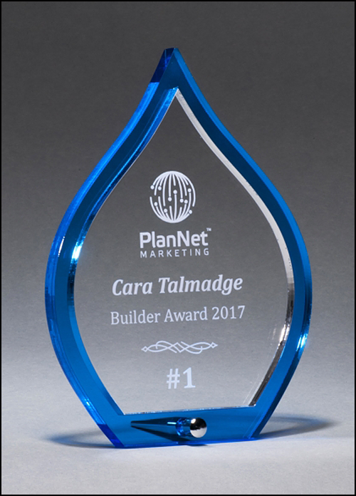 Blue Flame Engravable Acrylic Award