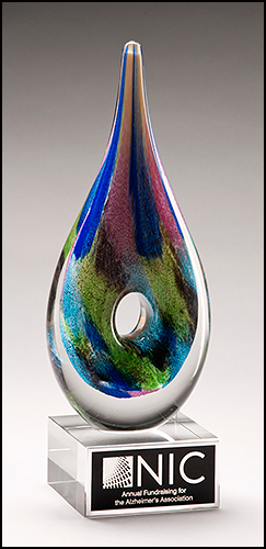 Multi Colored Art Personalized Glass Award