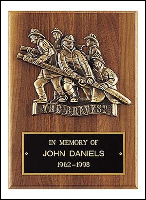 P3/X Engravable Fire Department Bravest Plaque Award