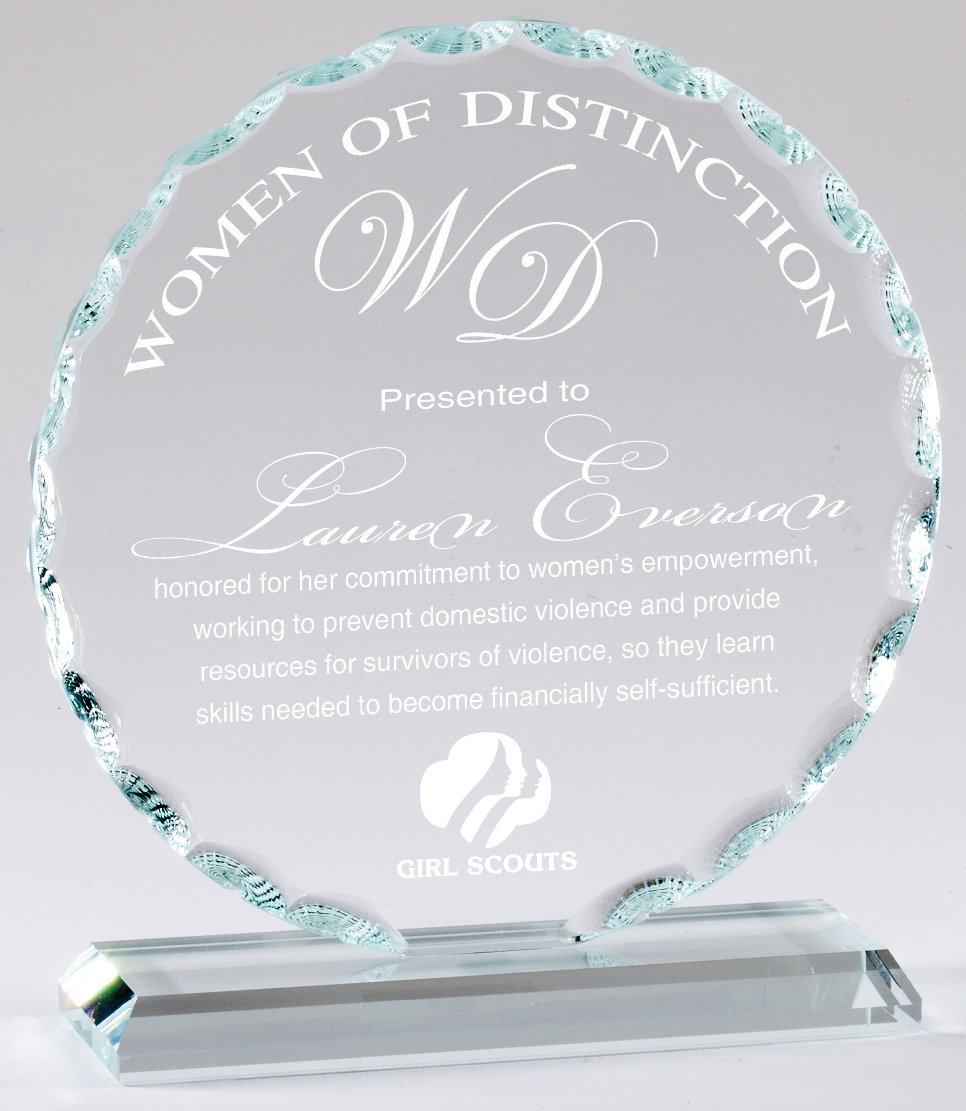 Engravable Faceted glass award
