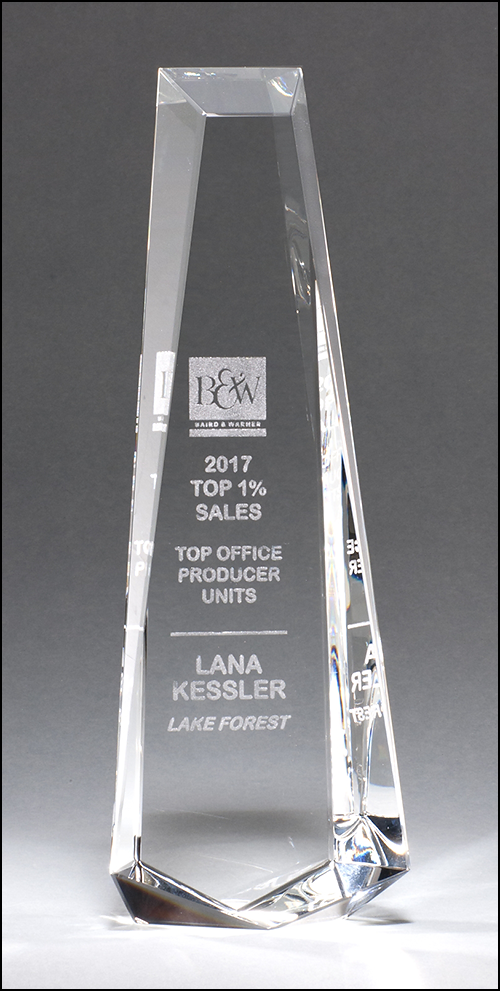 K9200 Engravable Crystal Obelisk Award Trophy