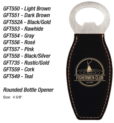 Engraved Personalized Leatherette Bottle Opener