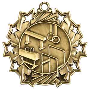 Gymnastics Ten Star Engraved Medal