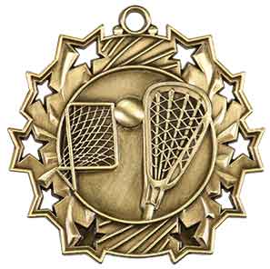 LacrosseTen Star Engraved Medal