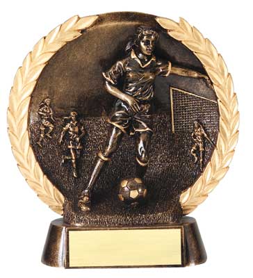 Female Soccer Plate Resin trophy