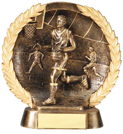 Male Basketball Plate Resin Trophy