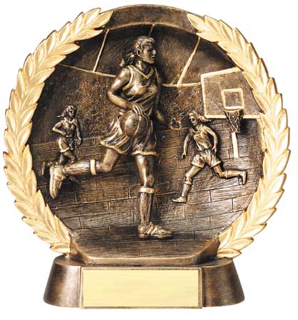 Female Basketball Plate Resin Trophy