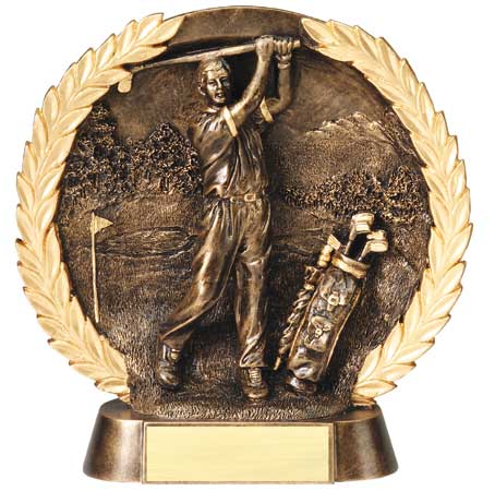 Male Golf Plate Resin Trophy