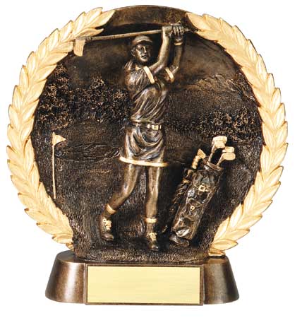 Female Golf Plate Resin Trophy