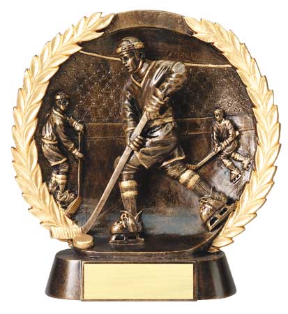 Male Hockey Plate Resin Trophy