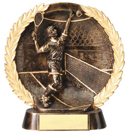 Male Tennis Plate Resin trophy