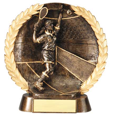 Female Tennis Plate Resin Trophy