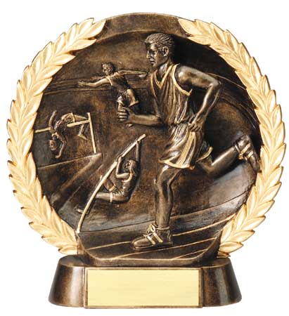 Male Track Plate Resin Trophy