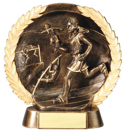 Female Track Plate Resin Trophy