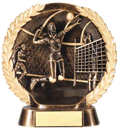 Female Volleyball Plate Resin Trophy
