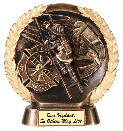 Fireman Plate Resin Trophy
