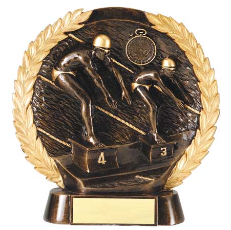 Male Swimming Plate Resin Trophy