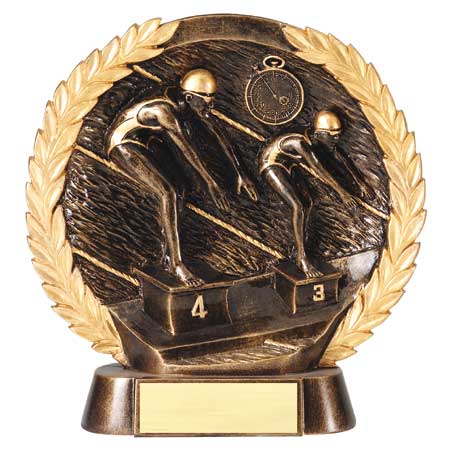 Female Swimming Plate Resin Trophy