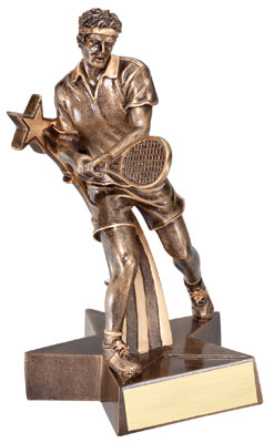 Personalized Male Tennis Superstar Resin Trophy