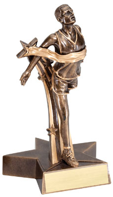 Personalized Male Track Superstar Resin Trophy