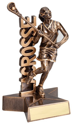 Personalized Female Lacrosse Superstar Resin Trophy